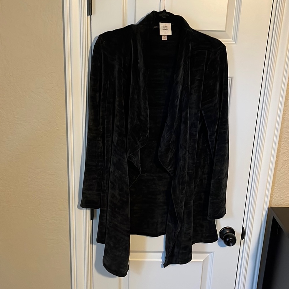 Large Knox Rose black cardigan
